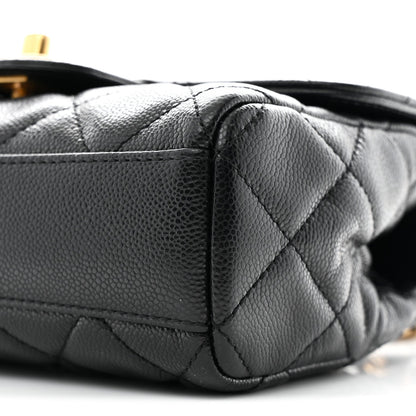 Caviar Quilted Mini Flap Black