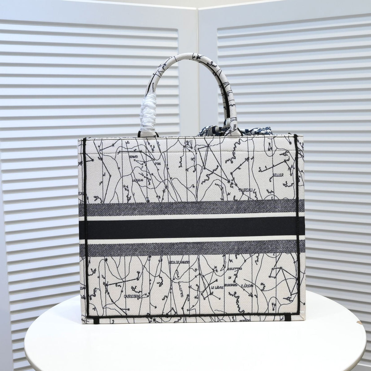 Dior Book Tote Latte Multicolor Dior Zodiac Embroidery