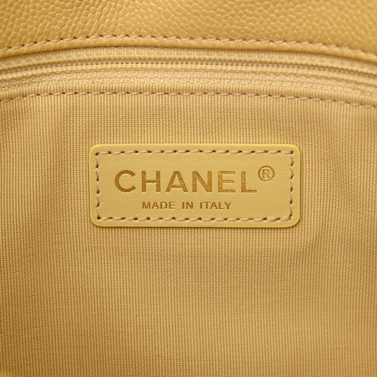 Shiny Caviar Quilted Large Chain Melody Flap Yellow