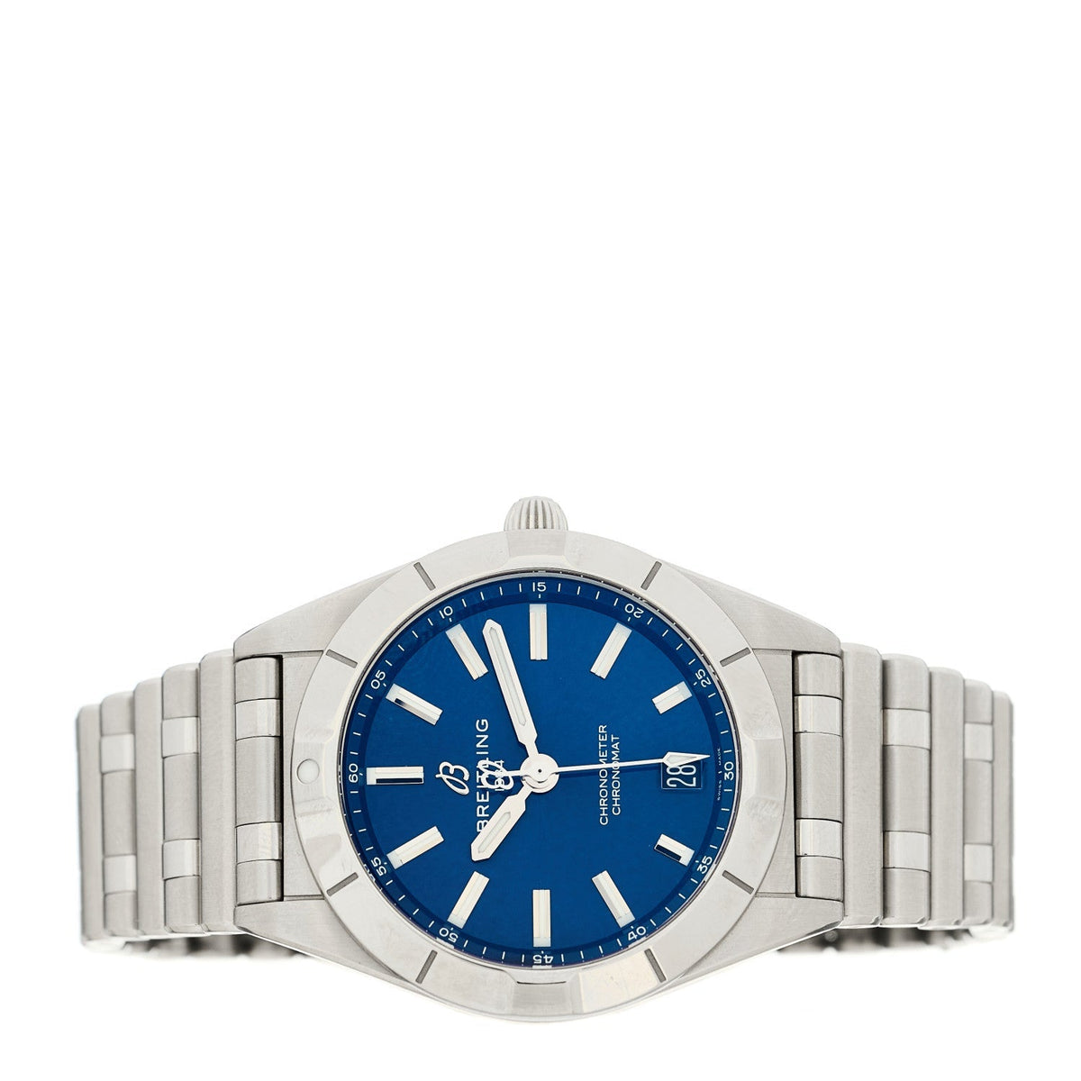 Stainless Steel 32mm Chronomat Quartz Watch Blue A77310101C1A1