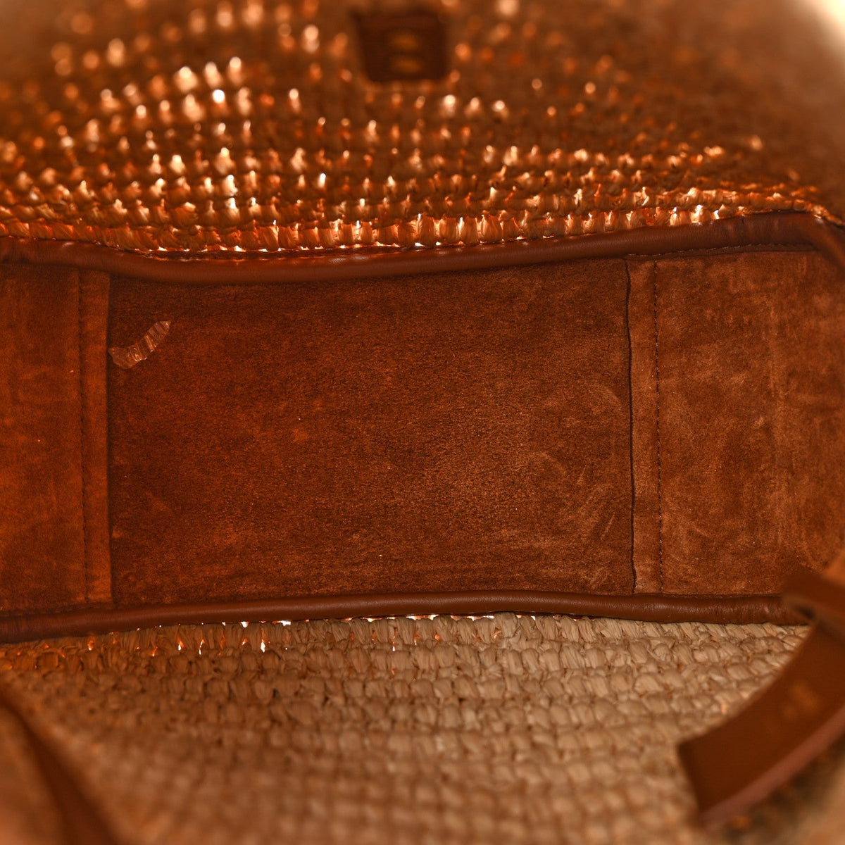 Raffia Calfskin Le 5 A 7 Small Hobo Natural Brick