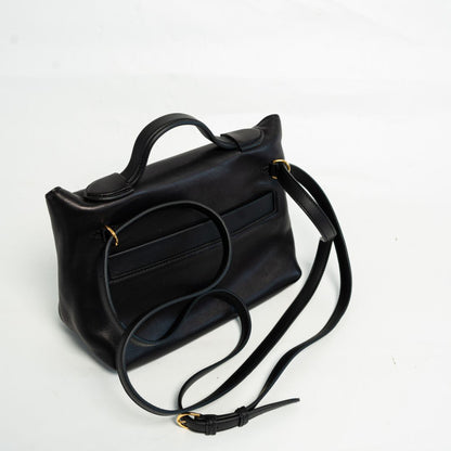 Hermès 24/24 21 Black in Swift Leather with Lizard Touch with Gold Hardware