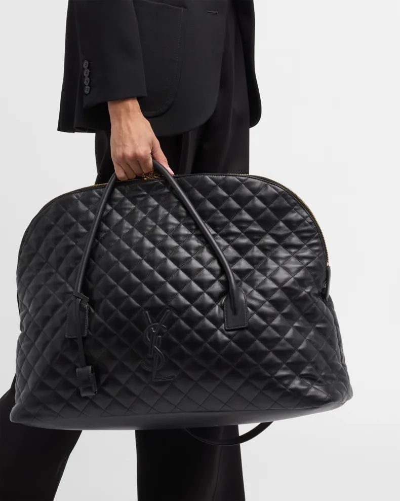 Saint Laurent ES Giant Travel Bag Smooth Quilted Leather With Gold Hardware