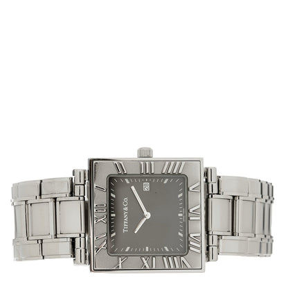 Stainless Steel 28mm Atlas Square Quartz Watch Grey