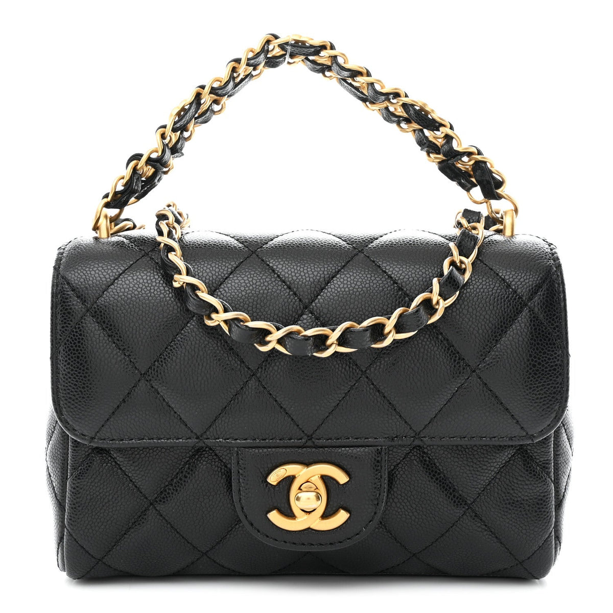 Caviar Quilted Mini Flap Black
