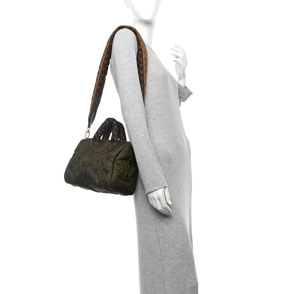 Econyl Mini Monogram Pillow Speedy Bandouliere 25 Khaki