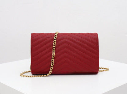 Saint Laurent YSL Red Chain Wallet