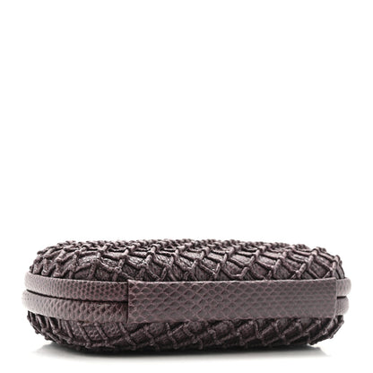 Lizard Intrecciato Knot Clutch Purple