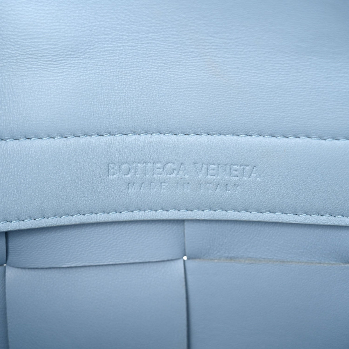 Nappa Maxi Intreccio Mini Arco East West Tote Ice Blue