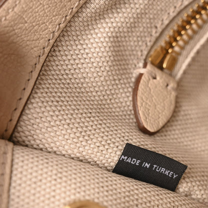 Goatskin Logo Embossed Shopping Tote Lino