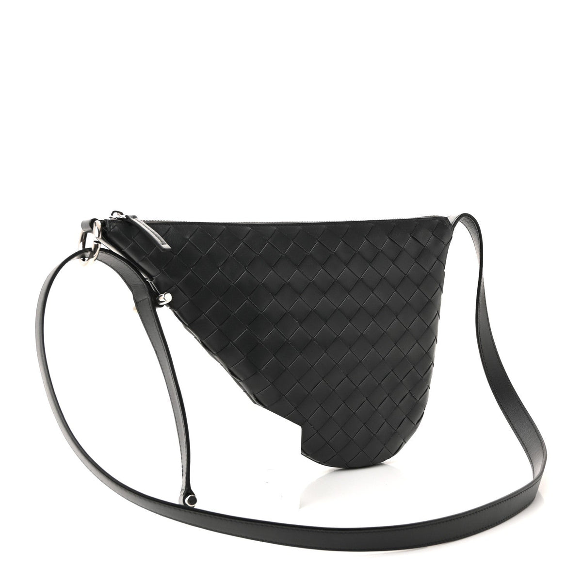 Calfskin Intrecciato Small Virgule Ardoise