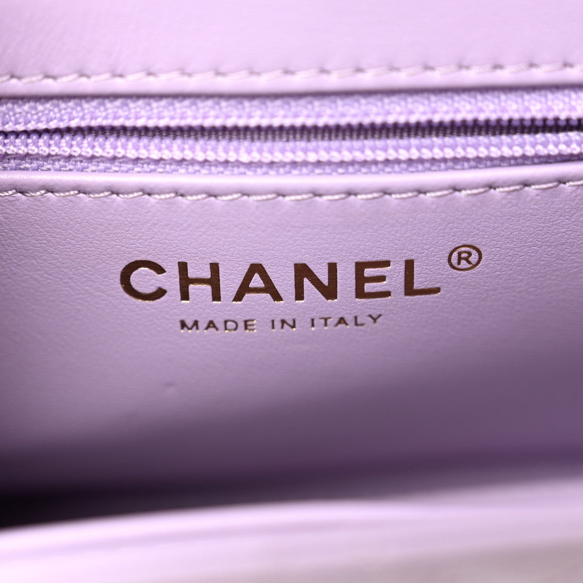 Shiny Aged Calfskin Quilted Nano Kelly Shopper Lilac