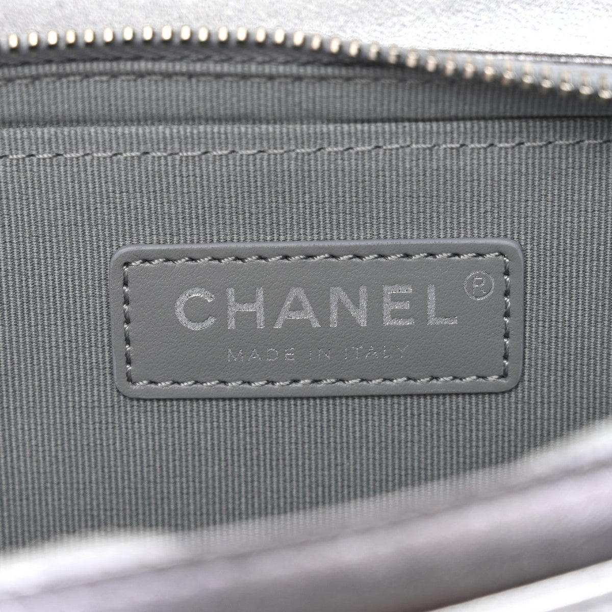 Metallic Lambskin Like A Wallet Flap Silvery Black