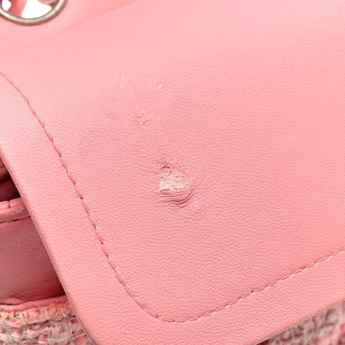 Tweed Medium Double Flap Pink