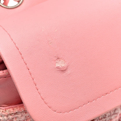 Tweed Medium Double Flap Pink
