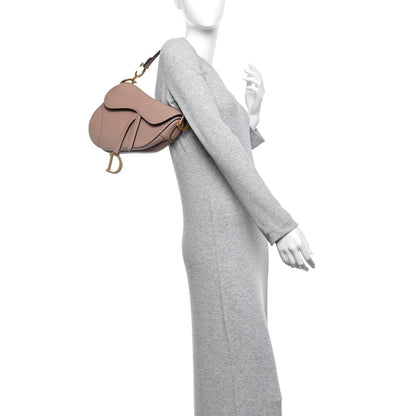 Grained Calfskin Saddle Bag Blush