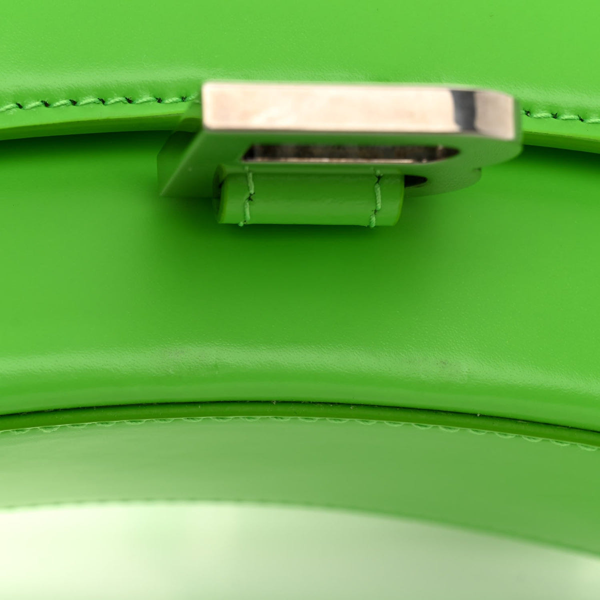 Shiny Box Calfskin Hourglass Top Handle Bag XS Fluo Green