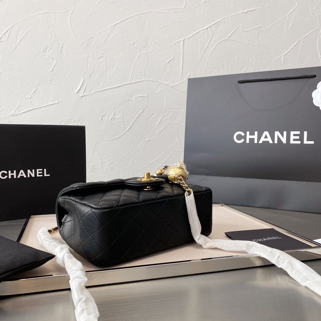 Chanel Quilt Gold Ball Purse