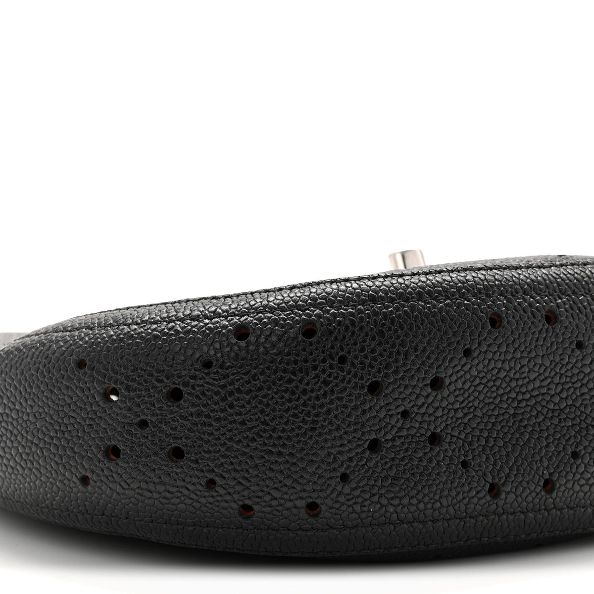 Caviar Perforated Messenger Bag Black