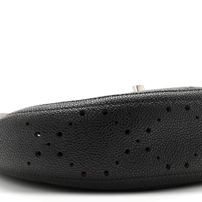 Caviar Perforated Messenger Bag Black