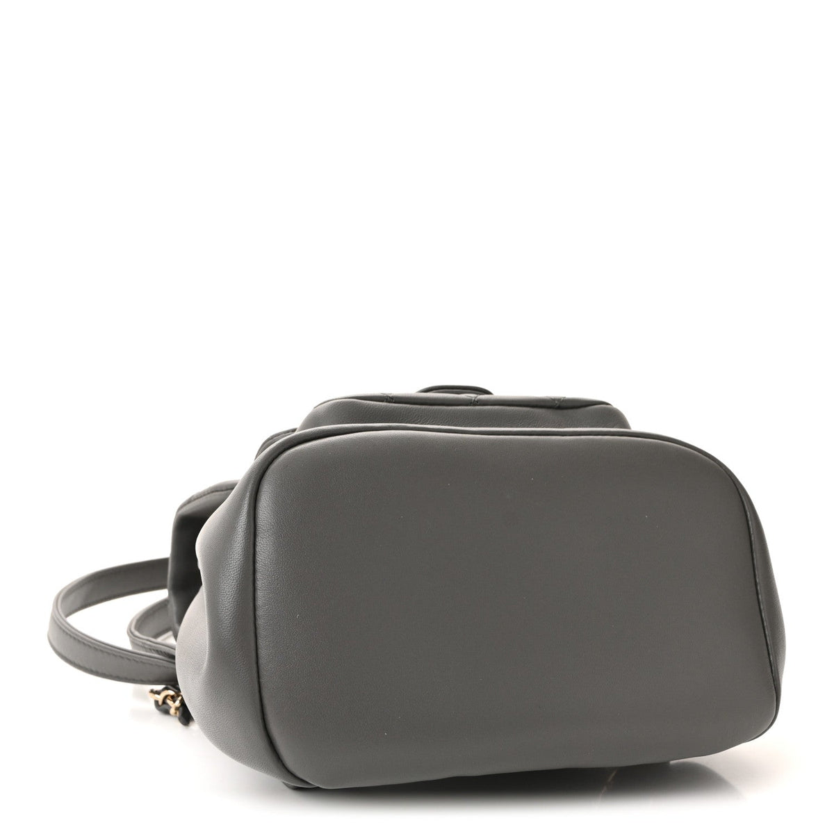 Lambskin Quilted Small Duma Drawstring Backpack Grey