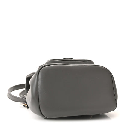 Lambskin Quilted Small Duma Drawstring Backpack Grey