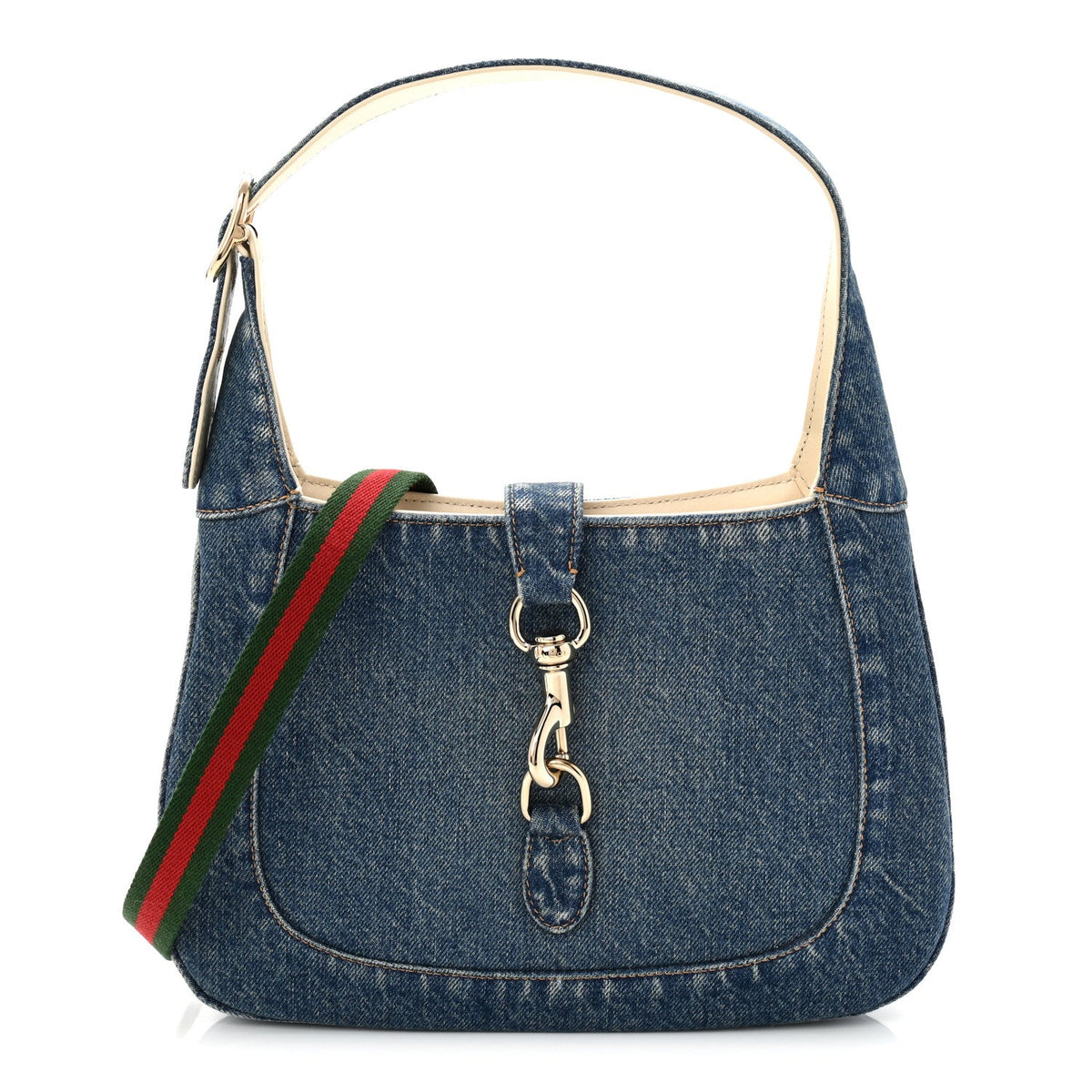 Denim Small Jackie Shoulder Bag Blue Denim