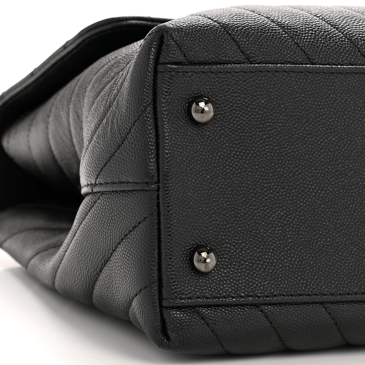 Caviar Chevron Quilted Medium Coco Handle Flap So Black