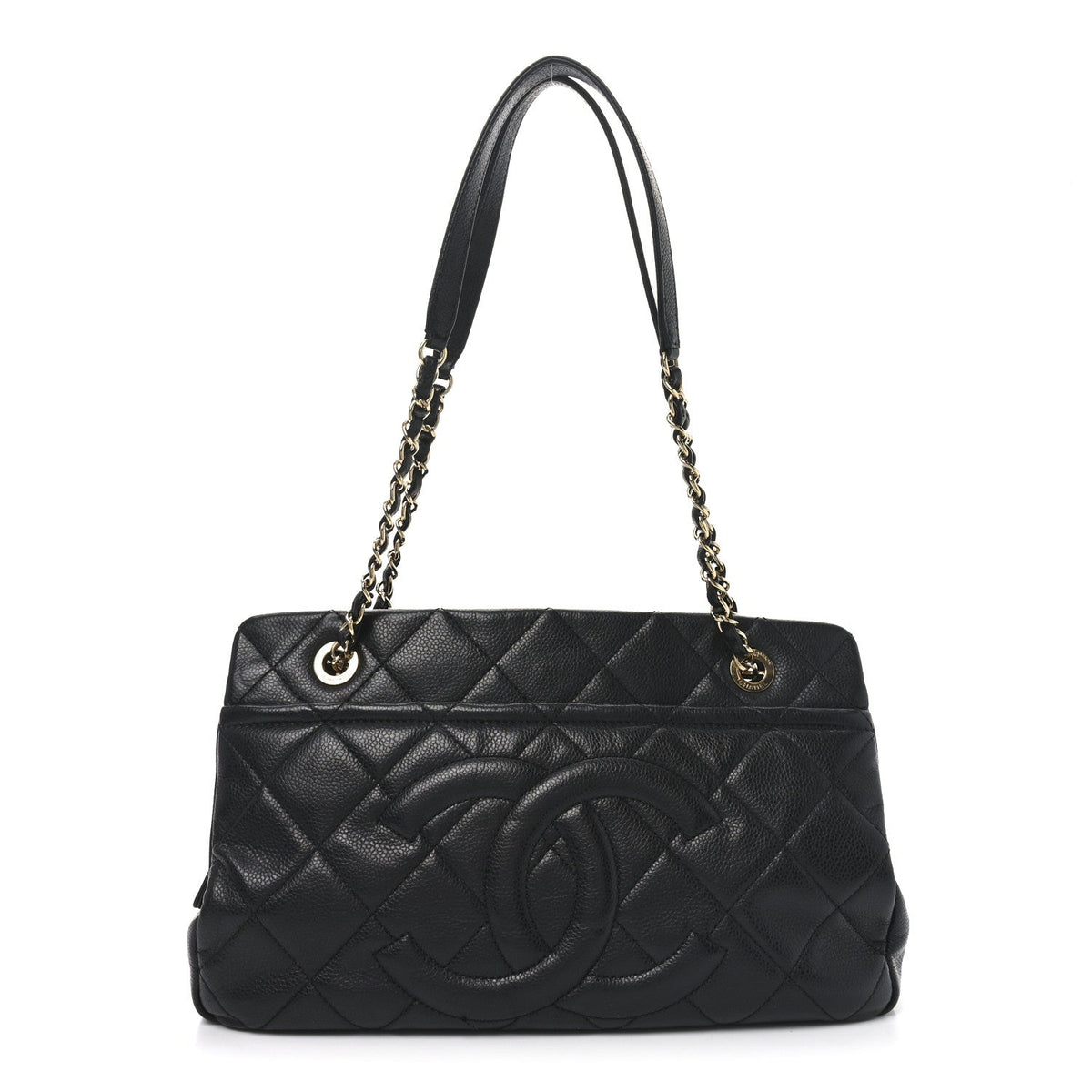 Caviar Quilted Timeless CC Soft Tote Black