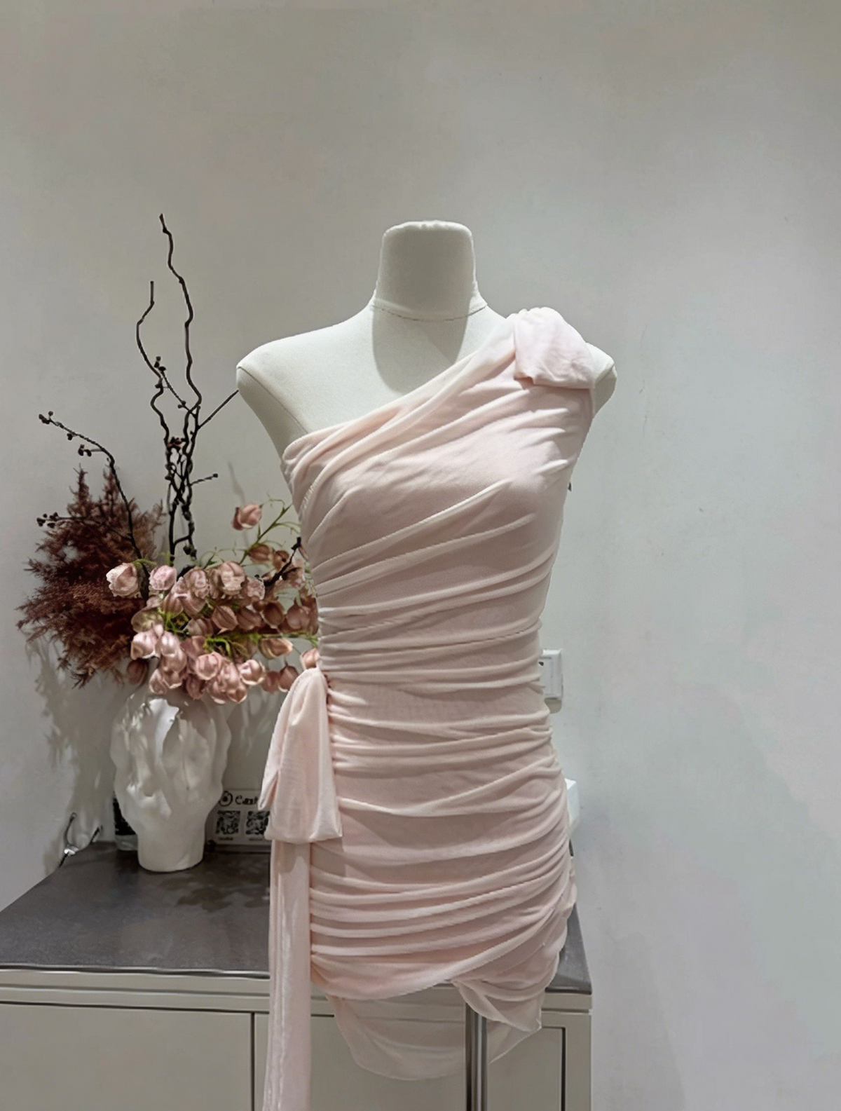 Charming Homecoming Dress One Shoulder Pleated Back to School Outfits Party Dress  D6582
