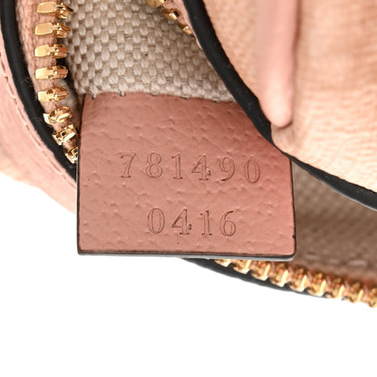 GG Supreme Monogram Textured Dollar Calfskin Web Super Mini Ophidia Top Handle Bowler Bag Rose Pink