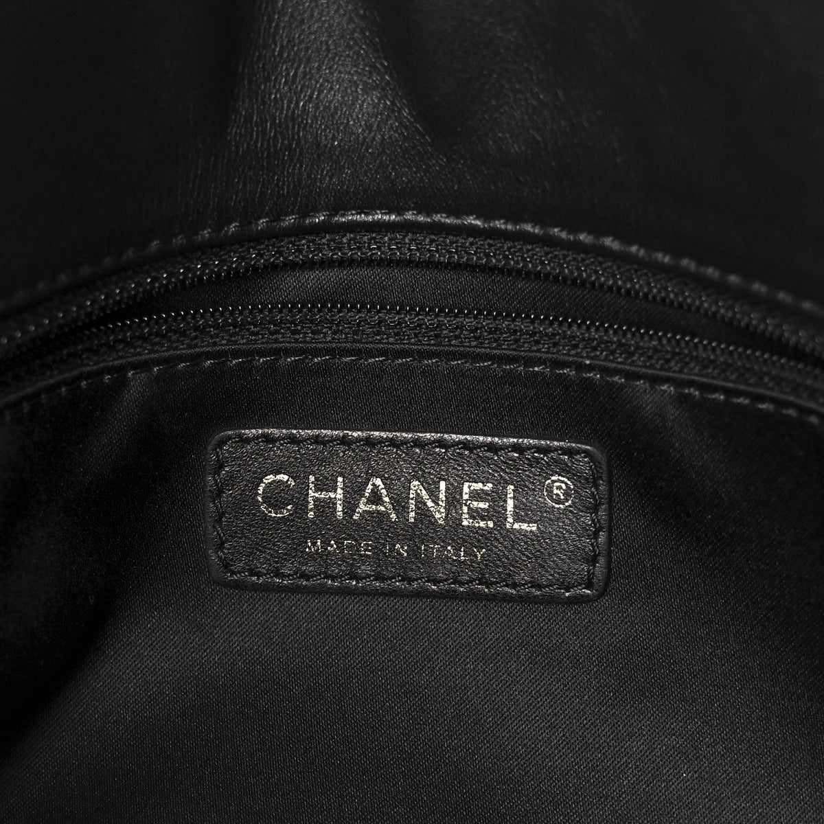 Calfskin Surpique Chevron Large Flap Black