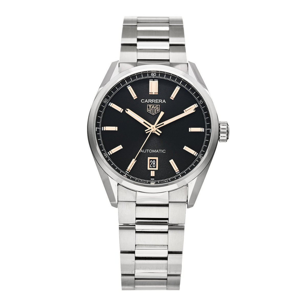 Stainless Steel 39mm Carrera Caliber 5 Automatic Watch Black WBN2113