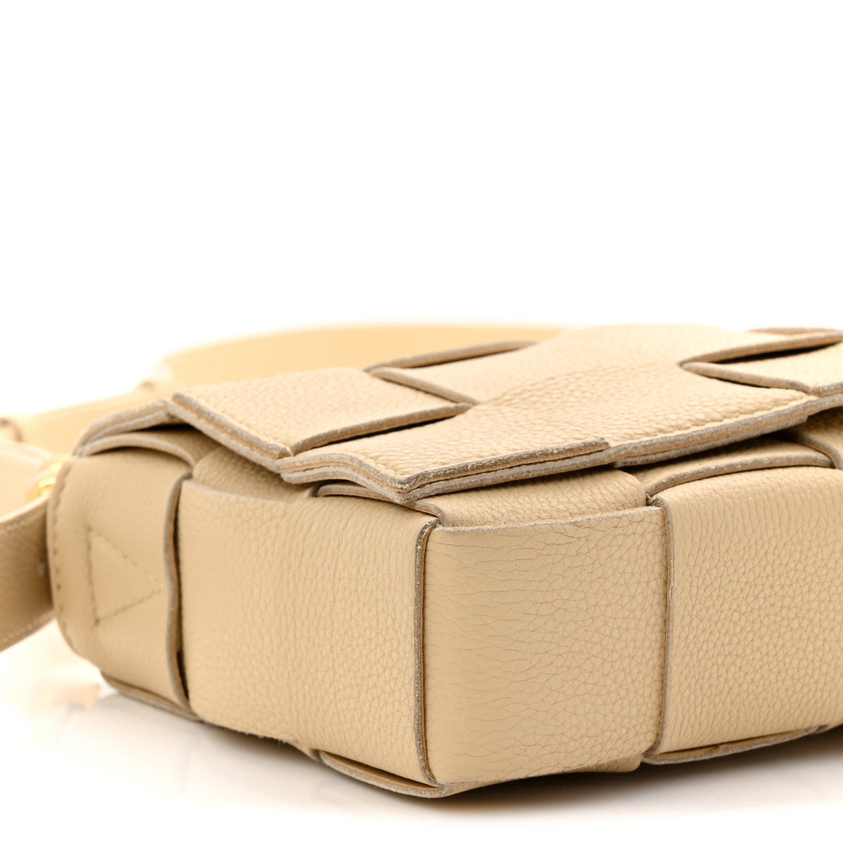 Grained Calfskin Maxi Intrecciato Cassette Crossbody Bag Porridge