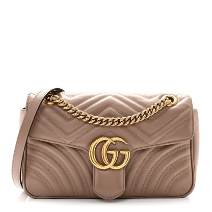 Calfskin Matelasse Small GG Marmont Shoulder Bag Porcelain Rose