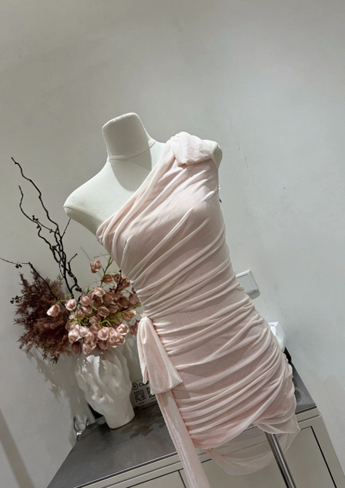 Charming Homecoming Dress One Shoulder Pleated Back to School Outfits Party Dress  D6582