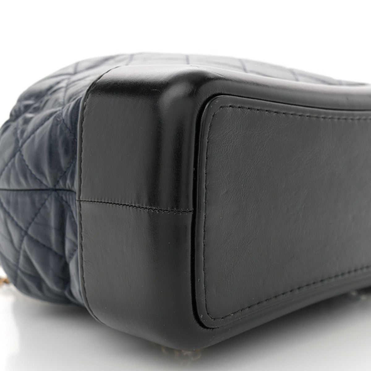 Aged Calfskin Quilted Gabrielle Backpack Navy Black