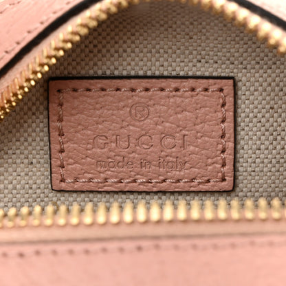 GG Supreme Monogram Textured Dollar Calfskin Web Super Mini Ophidia Top Handle Bowler Bag Rose Pink