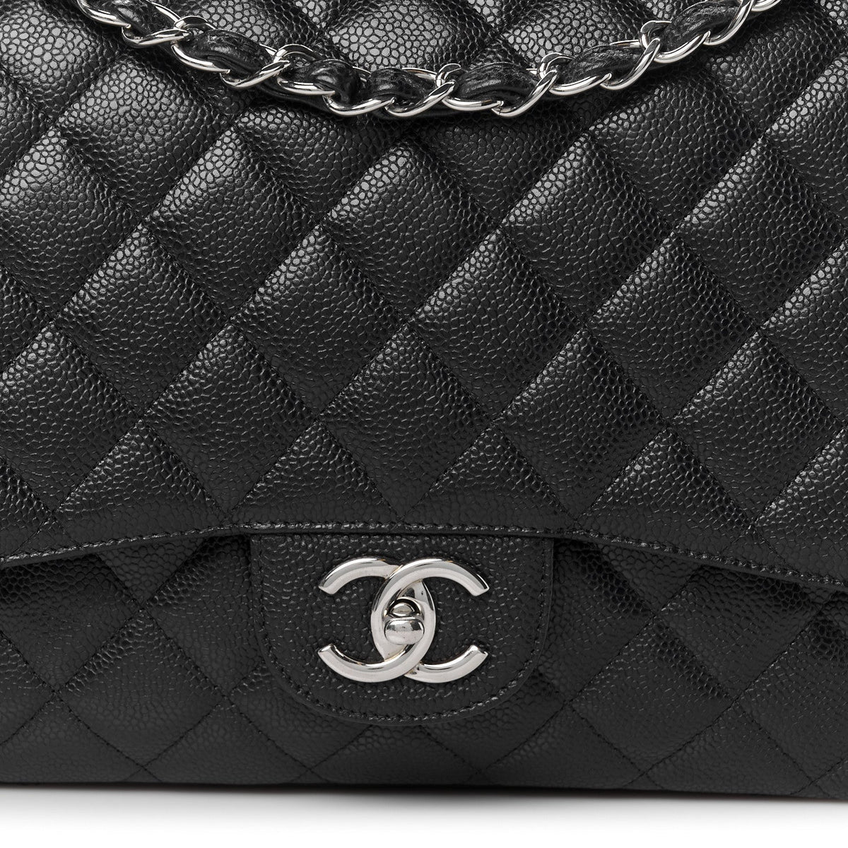 Caviar Quilted Maxi Double Flap Black