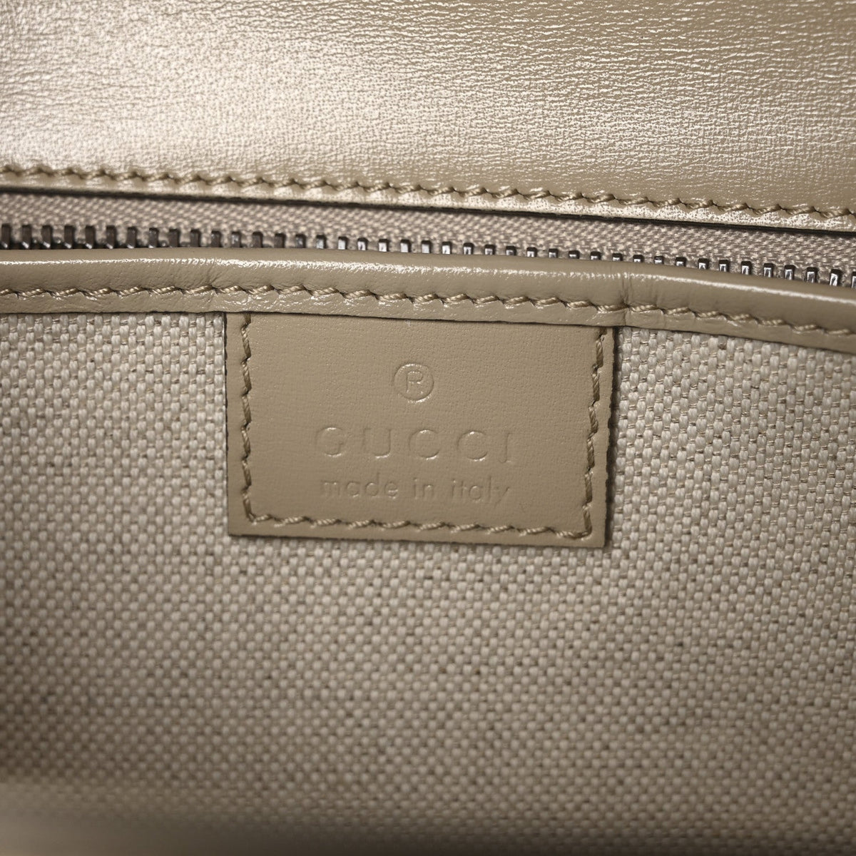 Boarded Dyana Lux Calfskin Web Medium Bamboo 1947 Top Handle Bag Oatmeal