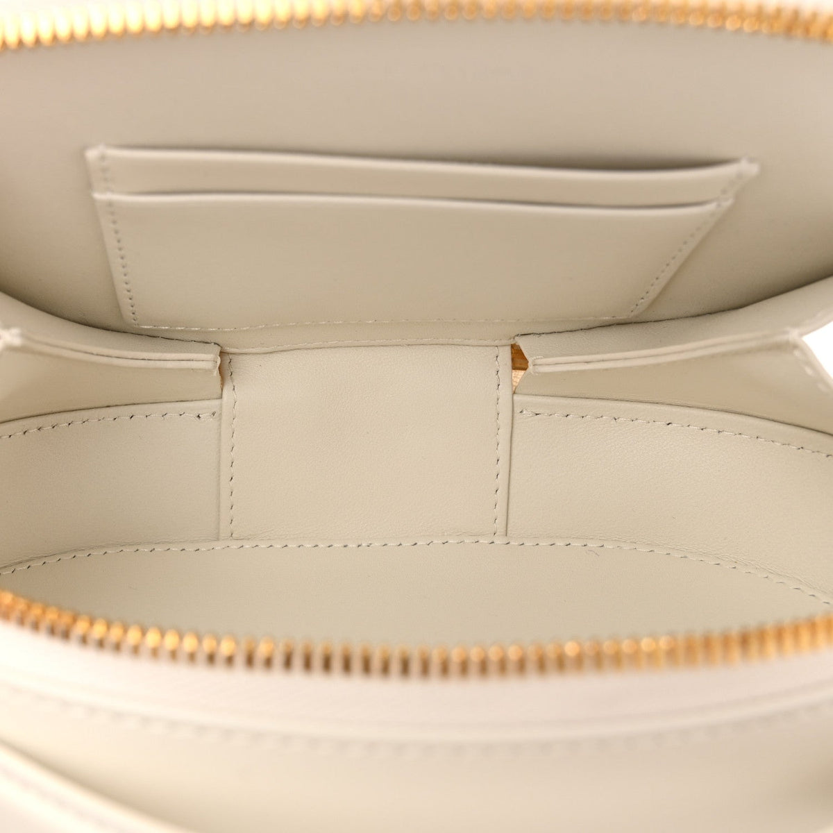 Calfskin CD Signature Oval Crossbody Camera Bag Latte