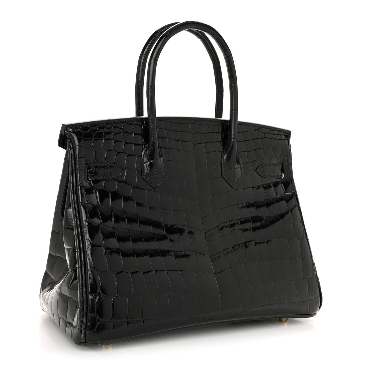 Shiny Niloticus Crocodile Birkin 30 Black