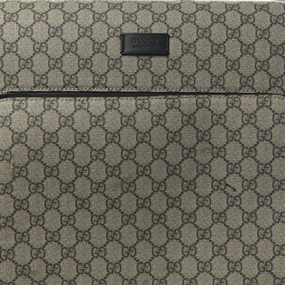 GG Supreme Monogram Four Wheel Suitcase Black