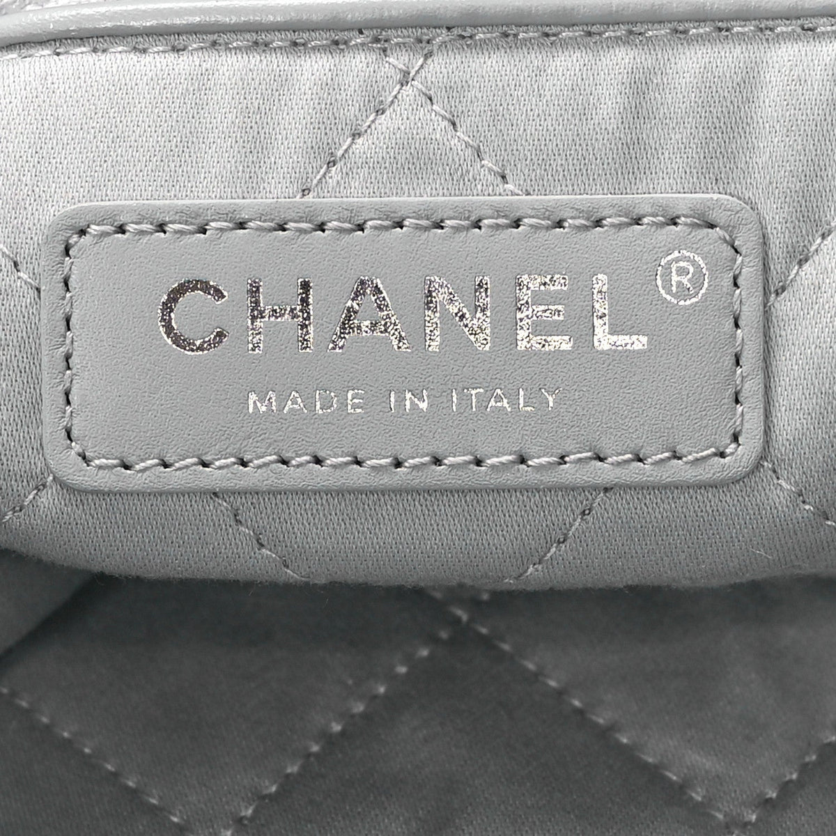 Metallic Calfskin Quilted Small Chanel 22 Silver
