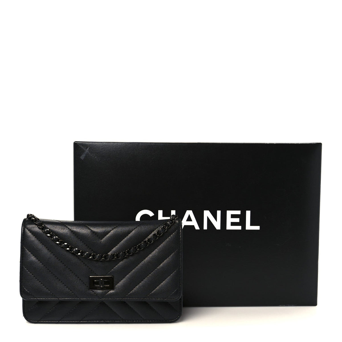 Sheepskin Chevron Reissue Wallet On Chain WOC So Black