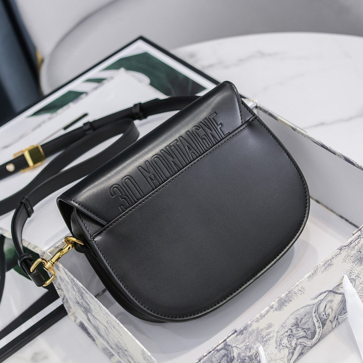 Dior Medium Dior Bobby Bag Black Box Calfskin Women