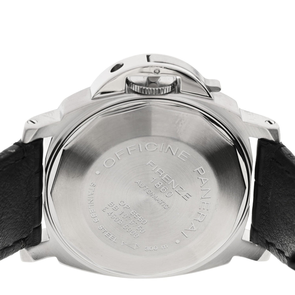 Stainless Steel Alligator 40mm Luminor Marina Automatic Watch Black PAM00048