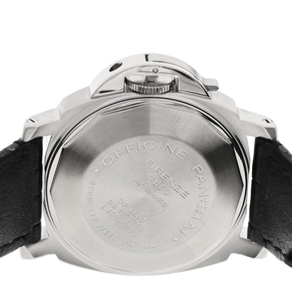 Stainless Steel Alligator 40mm Luminor Marina Automatic Watch Black PAM00048