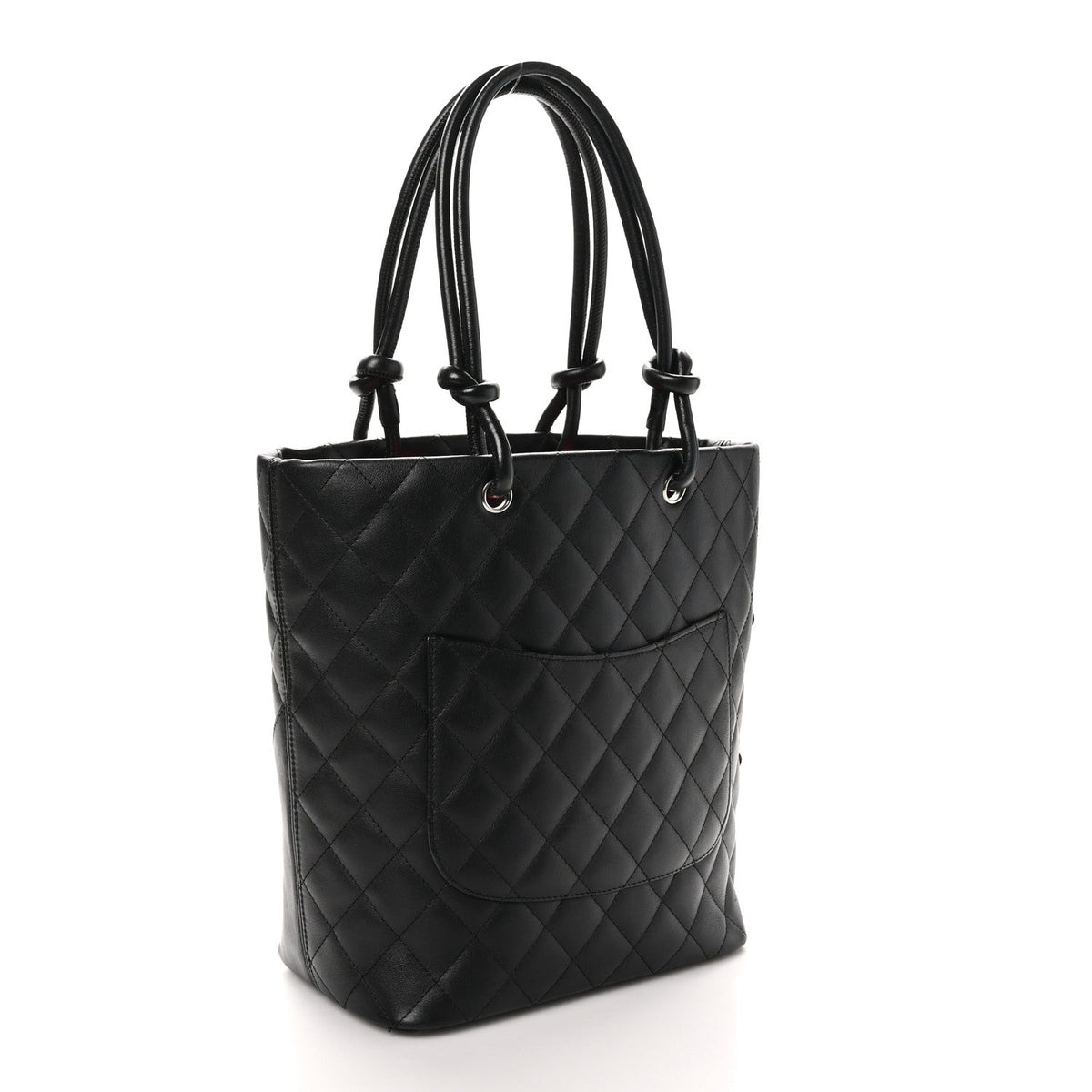Calfskin Quilted Medium Cambon Tote Black