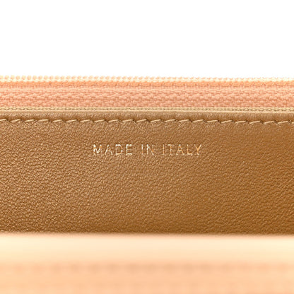 Lambskin Quilted CC Pearl Crush Wallet on Chain WOC Beige